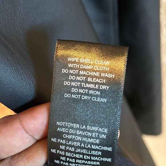 BlankNYC Size L Belted Dressy Trench Coat Black Faux Leather Classic Evening NWT - Picture 10 of 11